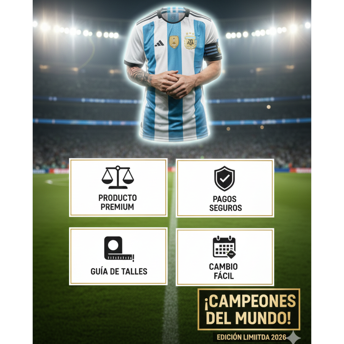 CAMISETA DE ARGENTINA MODELO 2026 SELECCION ARGENTINA